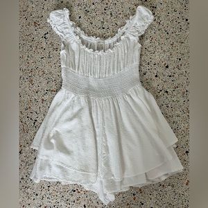Urban outfitters Rosie Smocked Tiered Ruffle Romper